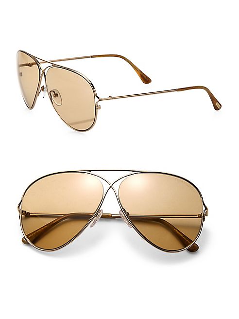 Tom Ford Eyewear - Private Collection Tom N.4 59MM Titanium Aviator Sunglasses