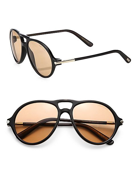 Tom Ford Eyewear - Private Collection Tom N.10 55MM Horn Temple Sunglasses