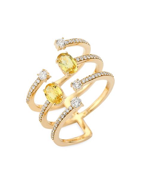 Hueb - Spectrum Diamond, Yellow Sapphire & 18K Yellow Gold Ring