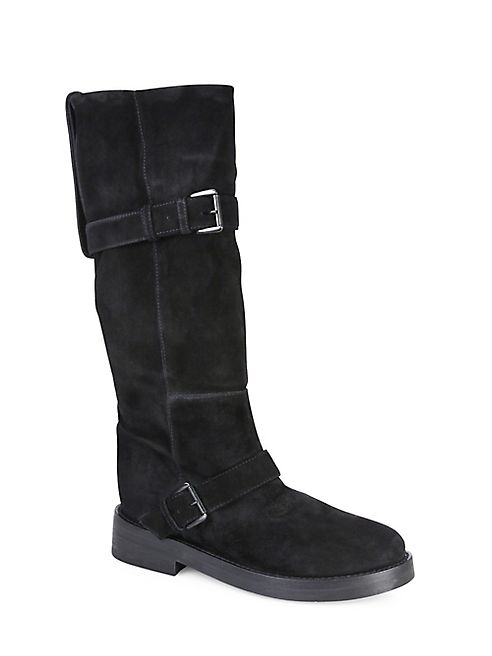 Ann Demeulemeester - Slouchy Suede Moto Boots