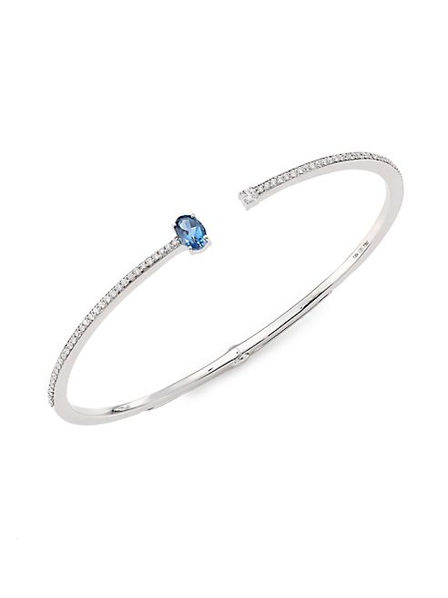 Hueb - Spectrum Diamond, London Blue Topaz & 18K White Gold Bangle