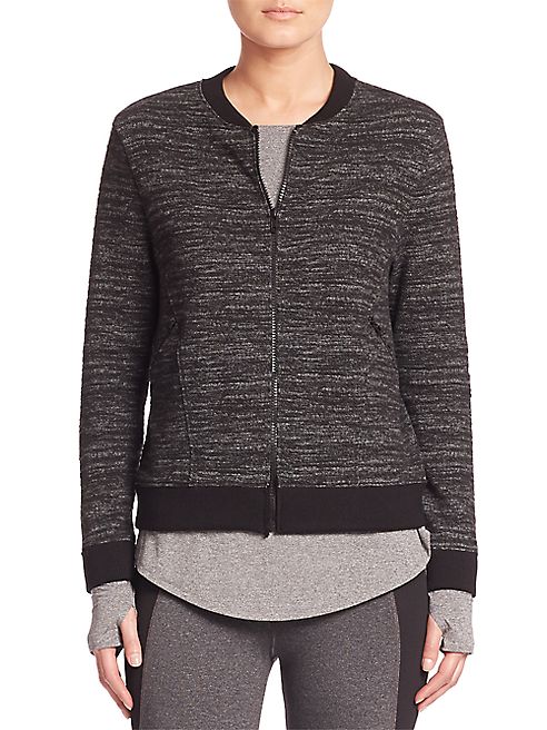 Elie Tahari - Heathered Zip-Front Jacket