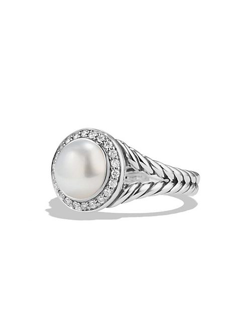 David Yurman - Petite Pearl Ring with Diamonds