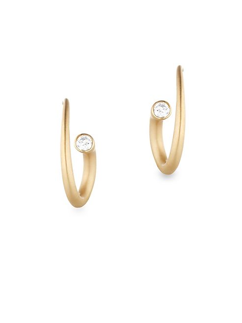 Carelle - Whirl Diamond & 18K Yellow Gold Spiral Earrings