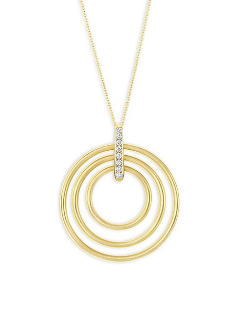 Carelle - Moderne Diamond & 18K Yellow Gold Trio Pendant Necklace