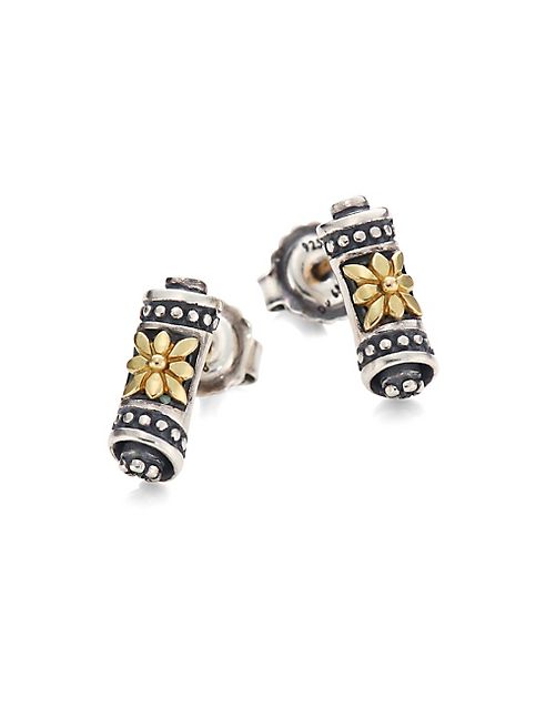 Konstantino - Penelope 18K Yellow Gold & Sterling Silver Scroll Stud Earrings