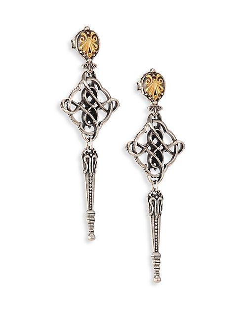 Konstantino - Penelope 18K Yellow Gold & Sterling Silver Filigree Drop Earrings