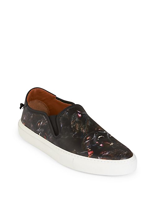 Givenchy - Monkey Print Calf Leather Slip-On Sneakers