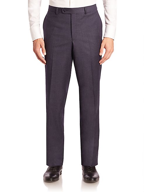 Saks Fifth Avenue Collection - Checked Wool Trousers