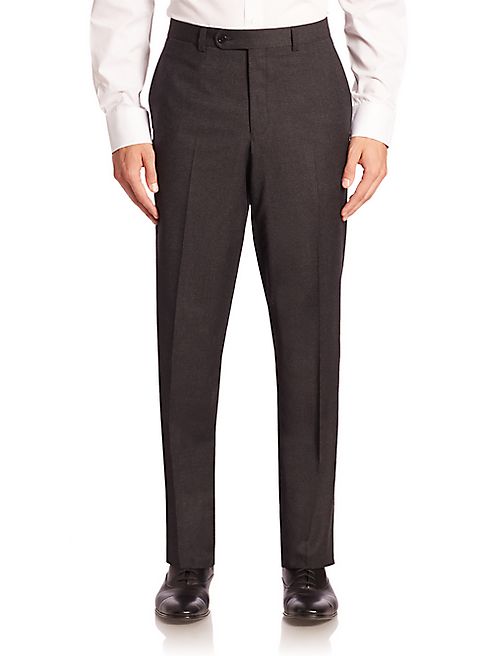 Saks Fifth Avenue Collection - Checked Wool Trousers