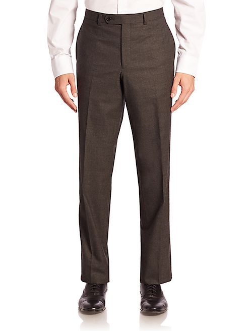 Saks Fifth Avenue Collection - Tonal Micro Wool Dress Pants