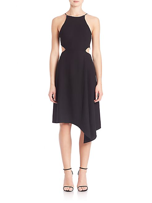 Halston Heritage - Asymmetrical Halter Dress