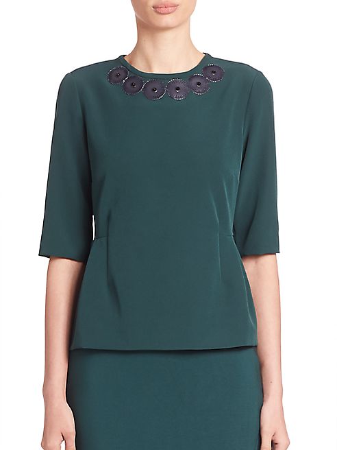 Piazza Sempione - Embellished Elbow-Sleeve Top