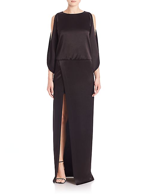 Halston Heritage - Solid Boatneck Gown