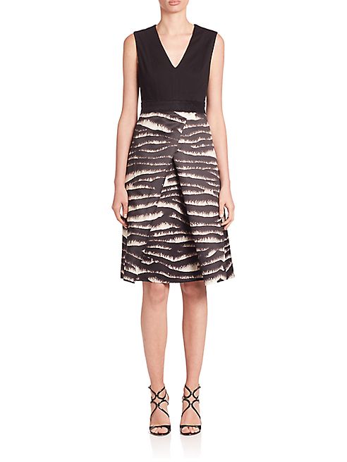 Piazza Sempione - Printed-Skirt Sleeveless Dress