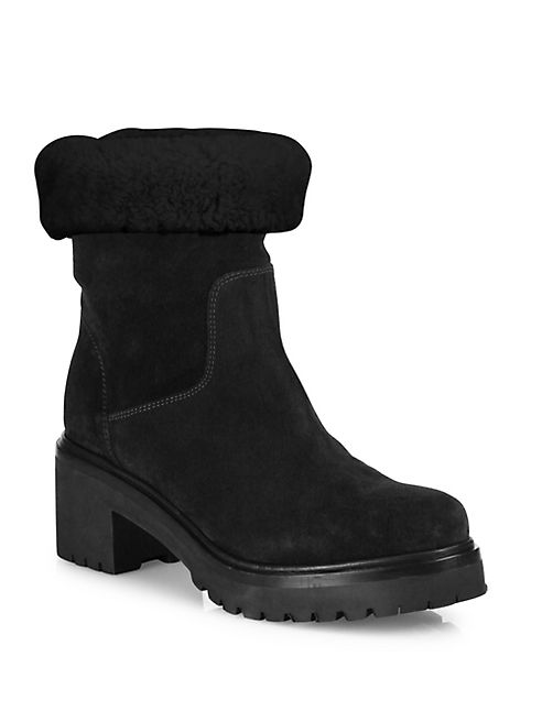 Moncler - Cassandre Shearling & Suede Boots