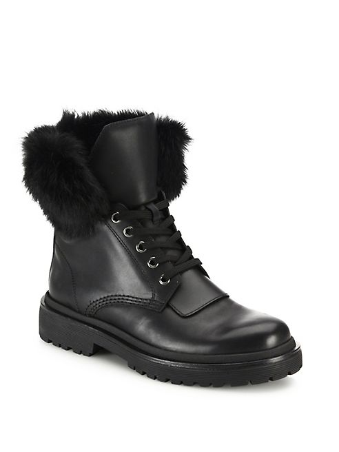 Moncler - Patty Rabbit Fur & Leather Boots