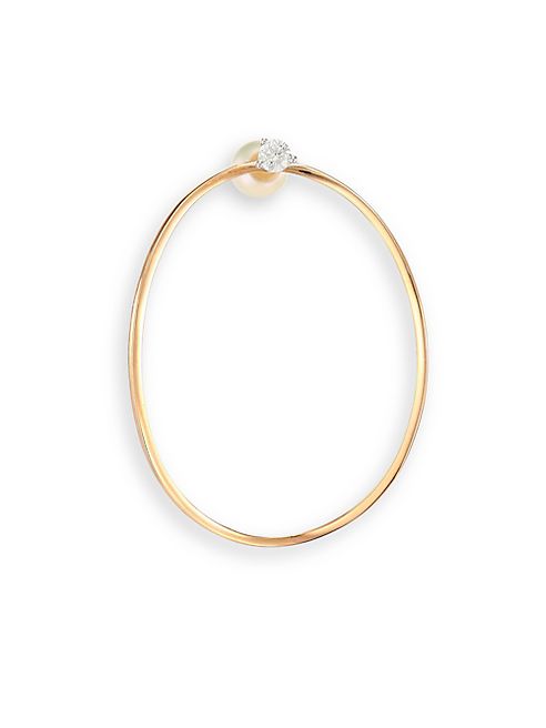 Delfina Delettrez - Diamond & 18K Rose Gold Single Hoop Earring/1.2