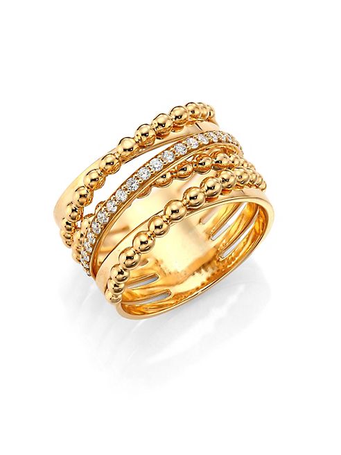 Hueb - Bubbles Diamond & 18K Yellow Gold Ring