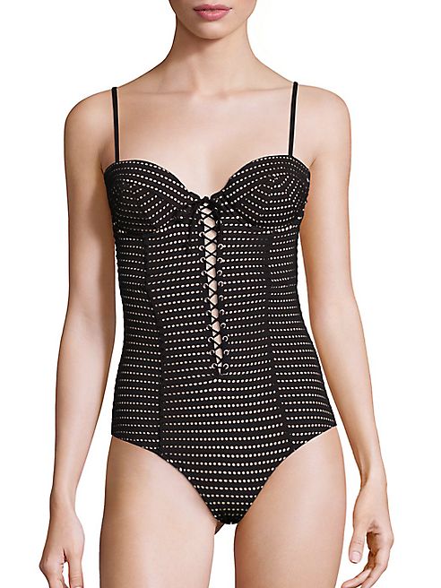 Fleur du Mal - One-Piece Lacing Bullet Swimsuit