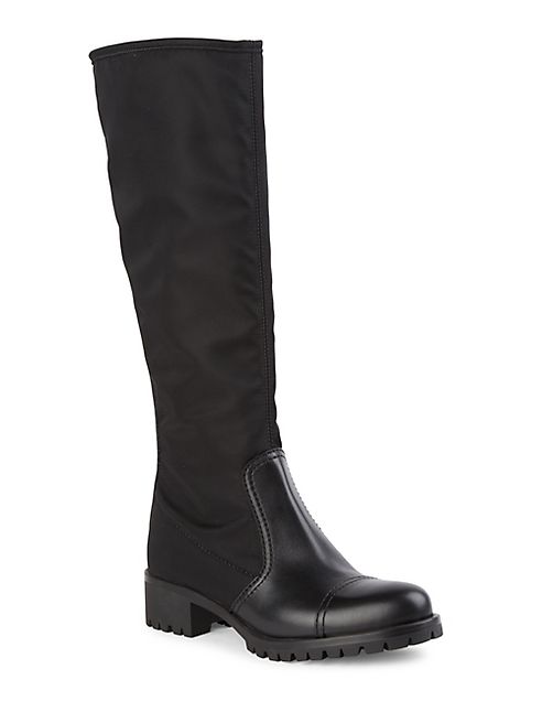 Prada - Nero Tall Nylon & Leather Boots