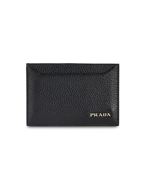 Prada - Pebble Leather Credit Card Case