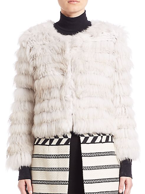 Alice + Olivia - Fawn Rabbit Slive Fox Fur Jacket