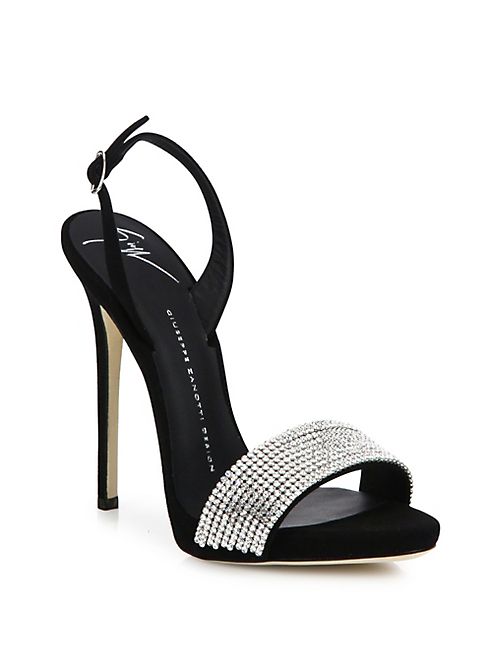 Giuseppe Zanotti - Swarovski Crystal & Suede Slingbacks