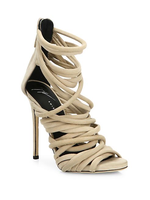 Giuseppe Zanotti - Cam Pallido Strappy Suede Sandals