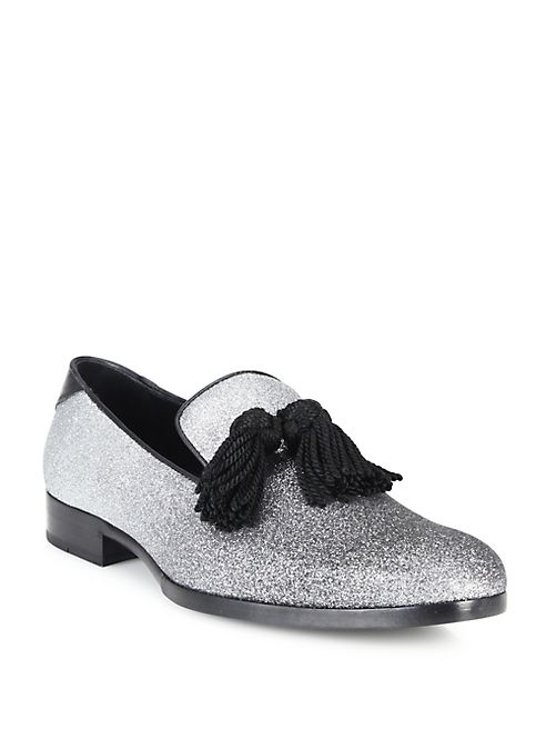 Jimmy Choo - Degrade Fine Glitter Leather Loafers