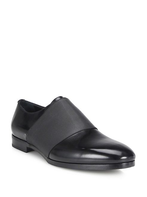 Jimmy Choo - Leather & Elastic Loafers