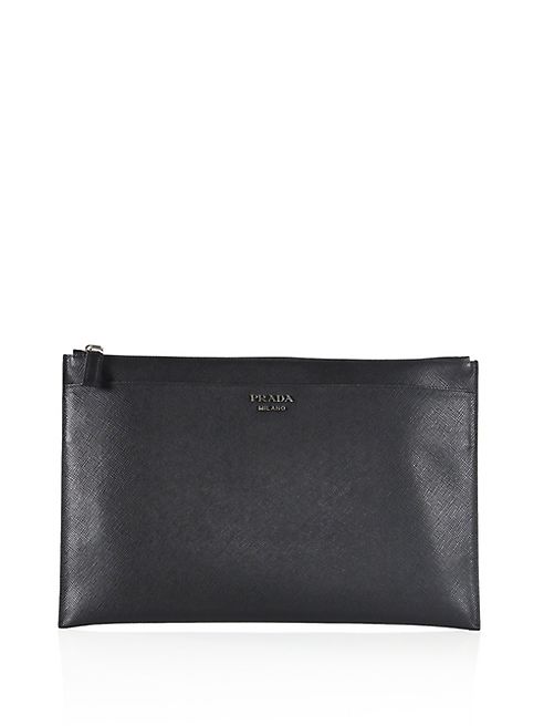 Prada - Embossed Leather Document Holder