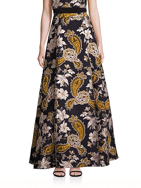 Alice + Olivia - Rachele Paisley Printed Long Skirt