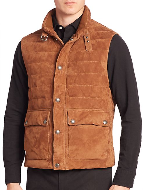 Polo Ralph Lauren - Sleeveless Mockneck Leather Vest