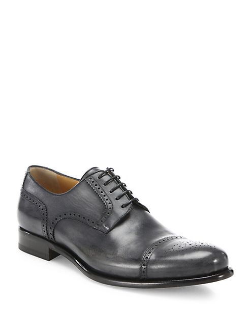 A. Testoni - Leather Cap Toe Oxfords