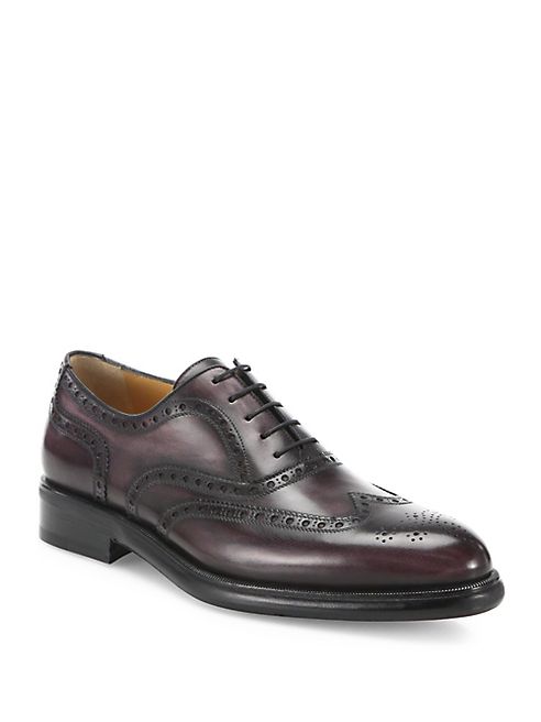 A. Testoni - Bicolor Wingtip Delave Calf Oxfords