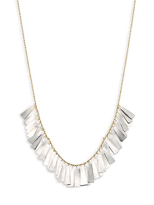 Sia Taylor - Feather 18K Yellow Gold & Platinum Necklace