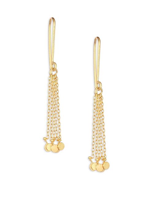 Sia Taylor - Dots 18K Yellow Gold Fringe Chain Drop Earrings