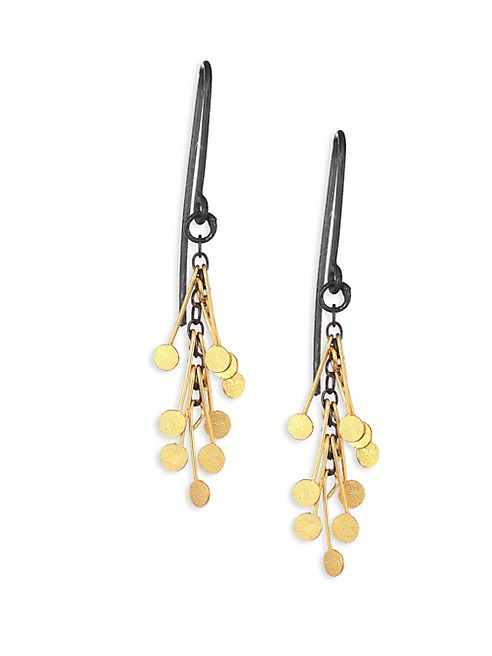 Sia Taylor - Dots 18K Yellow Gold & Sterling Silver Drop Earrings