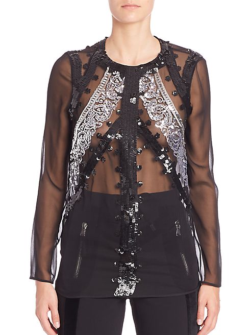 Altuzarra - Long Sleeve Sequined Blouse