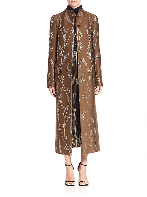 SUNO - Lurex Floral Maxi Coat