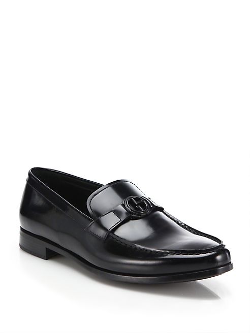 Giorgio Armani - Spazzolato GA-Bit   Leather Loafers