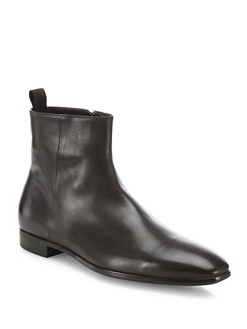 Giorgio Armani - Side Zip   Leather Ankle Boots