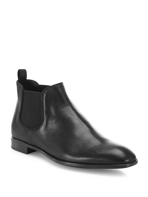 Giorgio Armani - Leather Slip-On Chelsea Boots