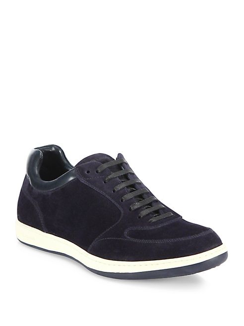 Giorgio Armani - Suede & Leather Lace-Up Sneakers