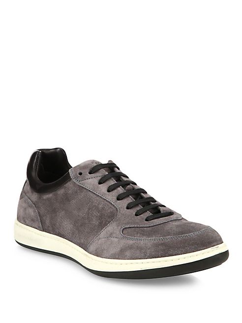 Giorgio Armani - Suede &   Leather Low Top Sneakers