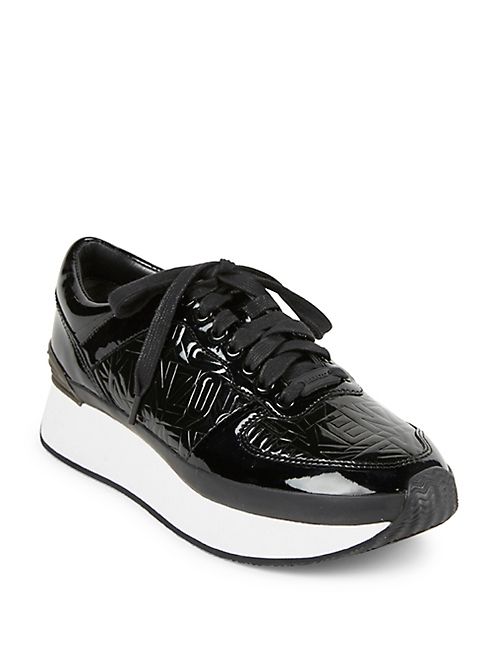 KENZO - Patent Leather Logo Platform Sneakers