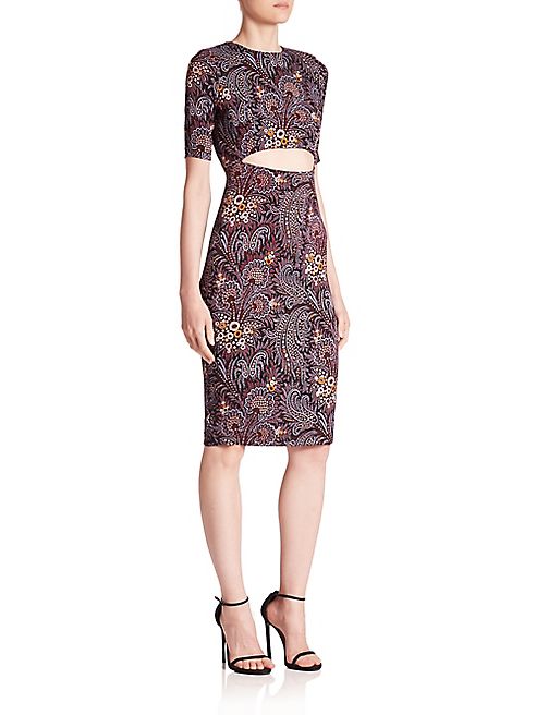 SUNO - Printed Cutout Dress