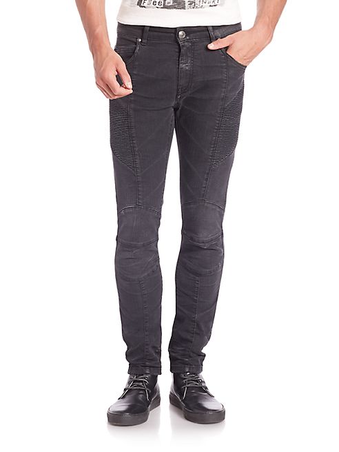 Pierre Balmain - Ribbed Panel Slim-Fit Jeans