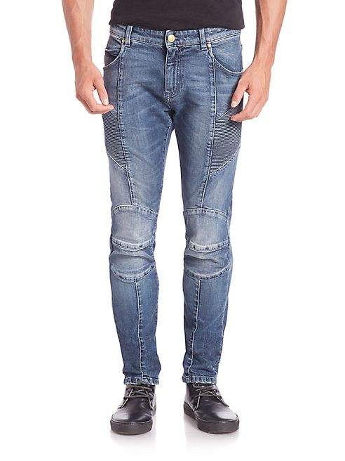 Pierre Balmain - Faded Five-Pocket Slim-Fit Jeans